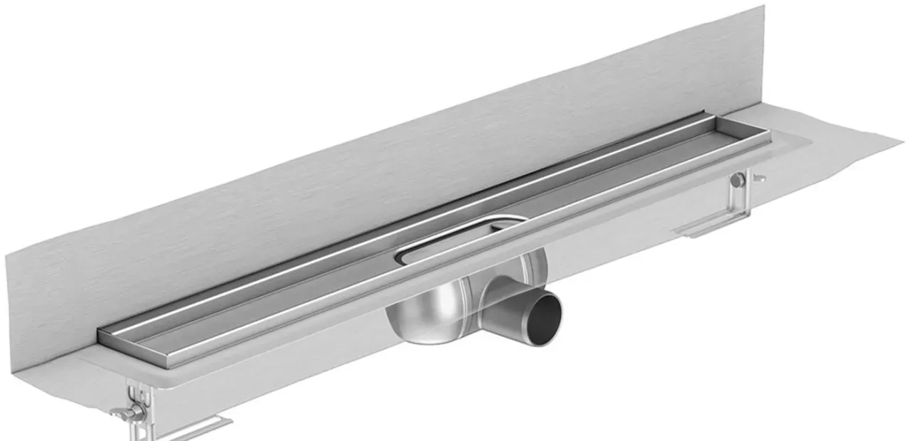 ACO ShowerDrain C, Rinnenkörper, 118,5 cm, Einbauhöhe Oberkante Estrich: 8 – 12,8 cm, Aufkantung hin 9010.85.34