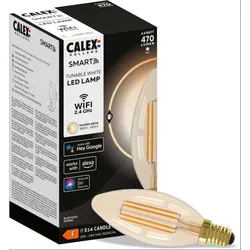 Calex | Smart | Kerze B35 | Gold Full Glass Straight Filament | 4.9W | E14-Fassung | Dimmbar mit App