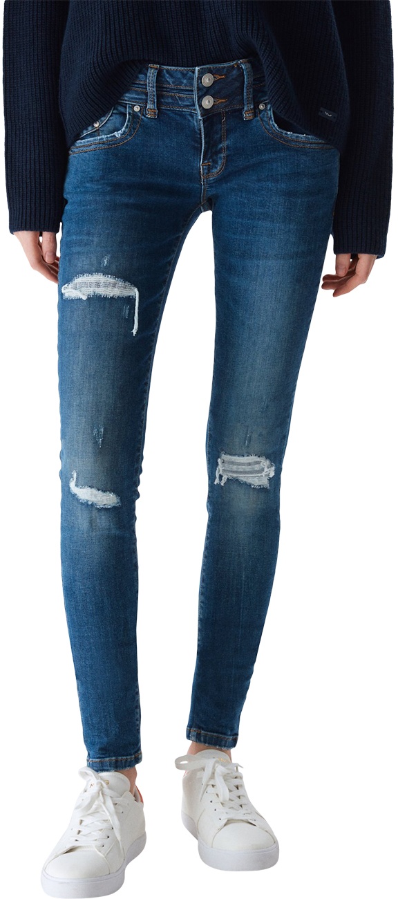 LTB Damen Jeans JULITA X Extra Skinny Fit Skinny Fit Mitena Wash 53911 Tiefer Bund Reißverschluss W 33 L 34