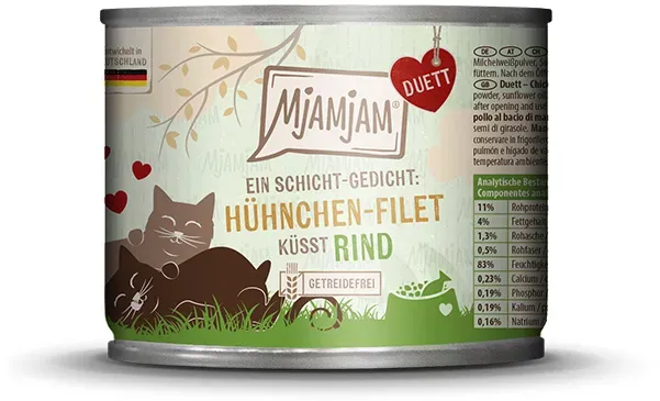 MjAMjAM - Duett 190g MjAMjAM Katze 6x190g DUETT HühnchenFilet mit Rind