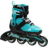 Rollerblade MICROBLADE, Inline Skates für Jungen, Inliner für Anfänger & fortgeschrittene Kinder, Blau Wasser/Schwarz, 33-36.5