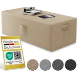 ELONEO Husse für Klappmatratze 140x195x15 cm, mit Seitentaschen, waschbar, Schonbezug für Gästematratze, Macht die Faltmatratze zum modernen Sitzhocker, Creme