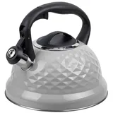 RESTO Kitchenware Wasserkessel Almaaz, im Geschenkkarton, Edelstahl 18/10 (2-tlg), Flötenkessel, geeignet für alle Herdarten, auch Induktion grau