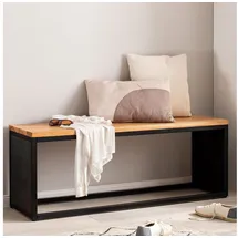 FineBuy Massivholz Sitzbank 120 cm Akazie - Design Bank - Garderobenbank - Bettbank