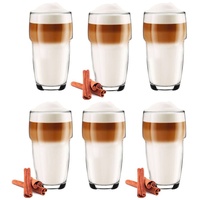 Glasmark KROSNO, 250ml, Set von 6, Highball-Glas, Latte Macchiato Gläser, Kaffeegläser, Trinkgläser Set, Stapelgläser, Teegläser, Mehrzweckgläser, Spülmaschinenfest, perfekter Glanz