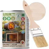 LIXUM PRO 100% biologische & natürliche BIO Sauna & Fasssauna Holzlasur - Holzschutz & Holzpflege, Farbe: farblos 0.00, Inhalt:335 ml (ca.10m2)