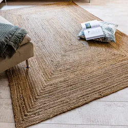 Teppich LUXOR LIVING "Salo", beige (natur), B:160cm H:6mm L:230cm, Jute, Teppiche, Juteteppich, handgeflochten, Flecht Design, 100% Naturfaser