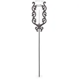 Relaxdays Regenmesser Vintage, mit Erdspieß, Niederschlagsmesser, antik, 12 cm, 5 inch, Glas, Metall, verziert, bronze