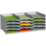 Paperflow Sortierstation lichtgrau mit 15 Fächern
