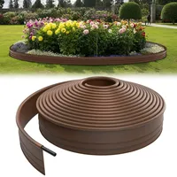 JNGLGO 12M Rasenkante Kunststoff Flexible Garden Rasenkante Beeteinfassung Braun Beetumrandung Beetbegrenzung Runden Oberkante 【12M Braun】