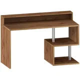 Dmora Schreibtisch Dcheryshe, linearer Schreibtisch mit Ablagefächern, Mehrzweck-BÃ1/4roschreibtisch mit Platte, 140x60h93 cm, Eiche - Braun