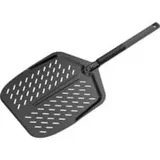 Pizzaschieber perforiert 14", Black Edition, mit Softgriff, Grillbesteck - schwarz, für Pizzen bis Ø 36cm