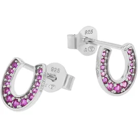 Tom Tailor Ohrstecker Hufeisen pink/silber 2101379 925