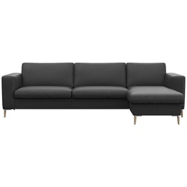 FLEXLUX Ecksofa »Fiore, super Sitzkomfort durch Kaltschaum im Sitz, L-Form«, breite Armlehnen, Kaltschaum, Füße Alu+ Eiche schwarz