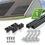 Tepto Schrägdach Montageset¬†Schwarz für 1 PV-Modul senkrecht 30 mm Rahmenh√∂he