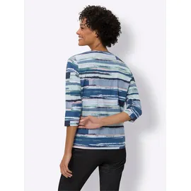 Classic Basics Sieh an! 3/4-Arm-Shirt in jeansblau-kalkmint-bedruckt | Gr.: 48