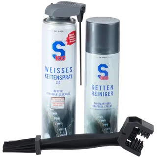 S100 Weisses Kettenspray 2.0/Kettenreiniger 300ml - Kettenbürste