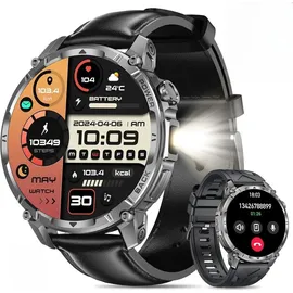 miecgth Smartwatch Herren mit Telefonfunktion 1.7'' Touchscreen Uhr Beleuchtung 100 Tage Standby 120+ Sportmodi Herzfrequenz SpO2 Schlafmonitor IP68 Wasserdicht Fitness Tracker Android iOS
