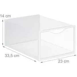 Relaxdays Schuhbox 12er Pack stapelbar transparent