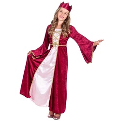 Boland Kostüm Renaissance Königin Kinderkostüm, Weniger Kitsch, mehr Stil: Märchenprinzessin für Kinder rot 140-146