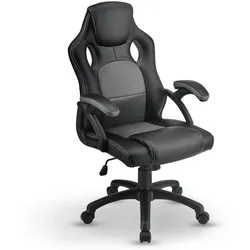 Juskys Racing Schreibtischstuhl Montreal ergonomisch Bürostuhl PC Gaming Stuhl – grau