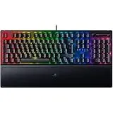 Razer BlackWidow V3 (grüne Schalter) – mechanische Gaming-Tastatur (Clicky Mechanische Switches, Tasten aus ABS, Doubleshot, Media-Tasten, Handgelenkauflage) AZERTY-Tastatur, Schwarz