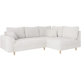 Home Affaire Ecksofa HOME AFFAIRE "CHARRE L-Form mit Ottomane, Maße B/T/H: 231/161/81 cm", weiß, B:231cm H:81cm T:161cm, 100% Polyester, Sofas, Ecksofa, feine Steppung, lose Rücken- und Zierkissen, auch in Cord und Bouclé