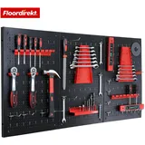 Floordirekt Lochwand Metall 120 × 60 cm Schwarz/Rot