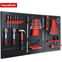 Floordirekt Lochwand Metall 120 × 60 cm Schwarz/Rot
