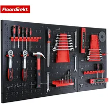 Floordirekt Lochwand Metall 120 × 60 cm Schwarz/Rot