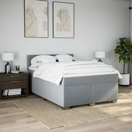 vidaXL Boxspringbett 140 x 200 cm Hellgrau