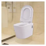 vidaXL Wandmontierte Toilette mit WC-Sitz Weiß