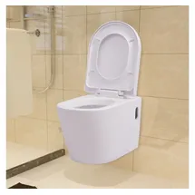 vidaXL Wandmontierte Toilette mit WC-Sitz Weiß