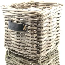 Van der Leeden Rattan Übertopf 50 x 50 cm Grau