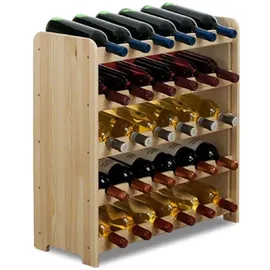 Proregal Weinregal Pinotwine C HxBxT 61,6 x 63,2 x 26,5 cm 30 Flaschen Massives Kiefernholz Natur Unbehandelt