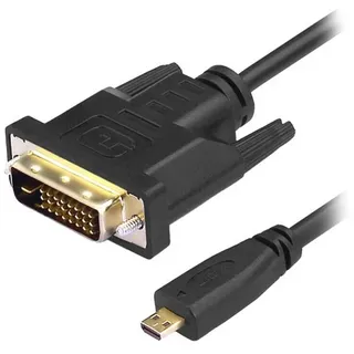 Aukson R08 Micro HDMI auf DVI Kabel 1,8 m Schwarz