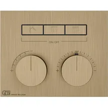 GESSI HI-FI, Unterputz-Thermostat mit Tasten-Bedienung, 3 separate Ausgänge, 63006726, Farbe: Warm Bronze gebürstet PVD