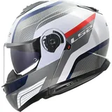 LS2 FF908 Strobe II Monza Klapphelm - Weiß/Grau/Blau/Rot - XXL