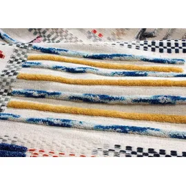 calo-deluxe Teppich CALO-DELUXE "Evans 210" Gr. 2, bunt (multi, elfenbeinfarben), B:80cm H:8mm L:150cm, Baumwolle, Wolle, Teppiche, Teppich, Wolle mit Baumwolle, Wohnzimmer
