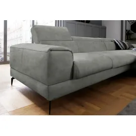 W.Schillig Eckcouch Mikrofaser 3-Sitzer Grau