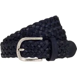 Flechtgürtel TAMARIS, Damen, Gr. 95, blau, Rindsleder, Flechtoptik, casual,modisch, Gürtel, individuell verstellbar