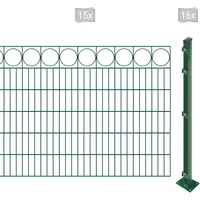 Arvotec Doppelstabmattenzaun »EASY 120 zum Aufschrauben "Ring" mit Zierleiste«, Zaunhöhe 120 cm, Zaunlänge 2 - 60 m 28865242-0 dunkelgrün H/L: 120 cm x 30 m