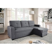 ATLANTIC home collection Ecksofa Gerrit L-Form, Schlafsofa, mit Bettkasten, Recamiere rechts oder links montierbar grau