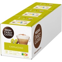 NESCAFÉ Dolce Gusto Cappuccino, 48 Kaffeekapseln, Arabica und Robusta Bohnen, Vollmundiger Kaffee und lockerer Milchschaum, Aromaversiegelte Kapseln, 3er Pack (3x16 Kapseln)