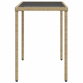 vidaXL Gartentisch mit Glasplatte 117,1 x 58,9 x 11,3 cm Beige