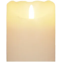 LED Echtwachskerze Weiß 6 Stunden Timerfunktion H 17 cm unbewegliche Flamme