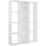 vidaXL Raumteiler/Bücherregal Hochglanz-Weiß 100x24x140 cm