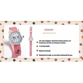 Djeco Katze 30 mm Analoguhr Rosa