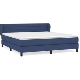 vidaXL Boxspringbett mit Matratze Blau 180x200 cm Stoff