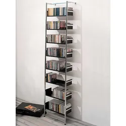 Anlehnregal CD-Pool Mox Tablare schwarz, Designer André Zingg, 183x42x23 cm